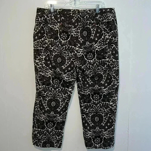 Lands End Crop Printed Brown and White Pants Z10 - Picture 2 of 6